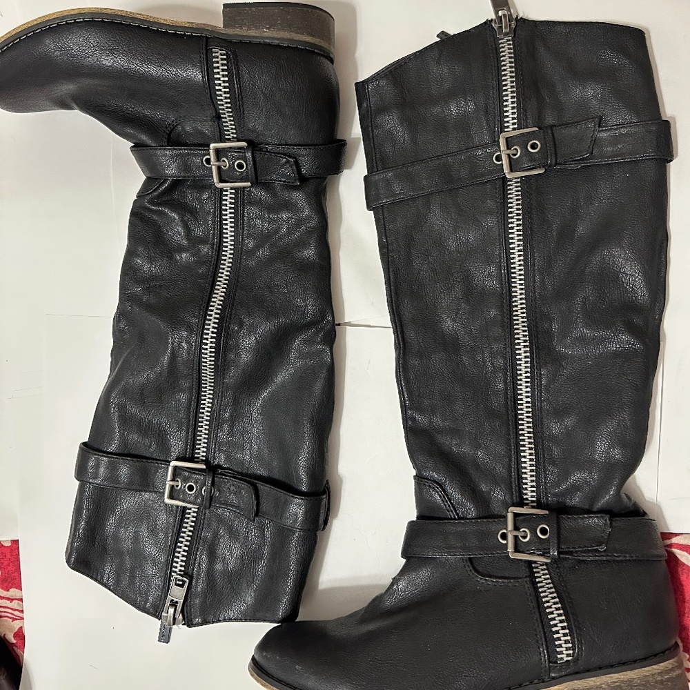 Black Tall Boots - size 10